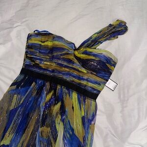Vintage BCBGMAXAZRIA one shoulder maxi dress